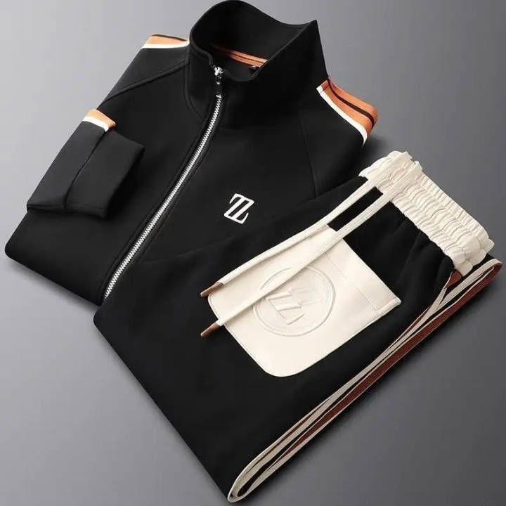 Premium Men's Zip-Up Tracksuit Set – Jacket & Joggers – lifestyle view – Circuit City