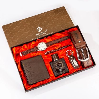 Men's Premium Lifestyle Bundle – Wristwatch, Fragrance, Leather Strap & Wallet – lifestyle view – Circuit City