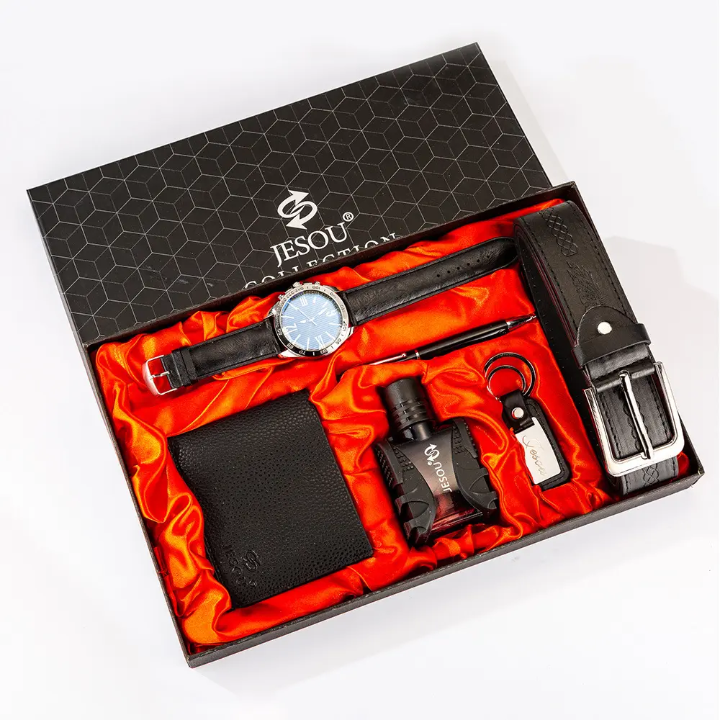 Men's Premium Lifestyle Bundle – Wristwatch, Fragrance, Leather Strap & Wallet – lifestyle view – Circuit City