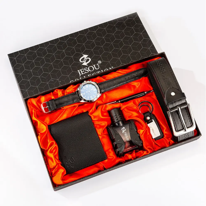 Men's Premium Lifestyle Bundle – Wristwatch, Fragrance, Leather Strap & Wallet – lifestyle view – Circuit City