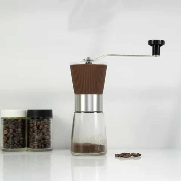 Manual Coffee Grinder – Portable Hand Crank Burr Mill for Fresh Coffee – lifestyle view – Circuit City