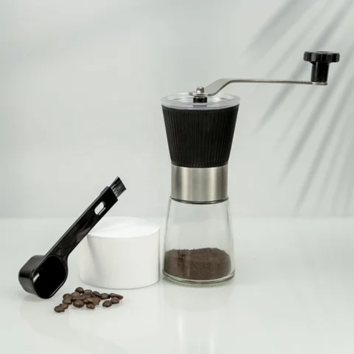 Manual Coffee Grinder – Portable Hand Crank Burr Mill for Fresh Coffee – side view – Circuit City