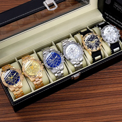 ZHOME Men's Luxury Chronograph Watch – Gold & Black Sport Elegance – lifestyle view – Circuit City