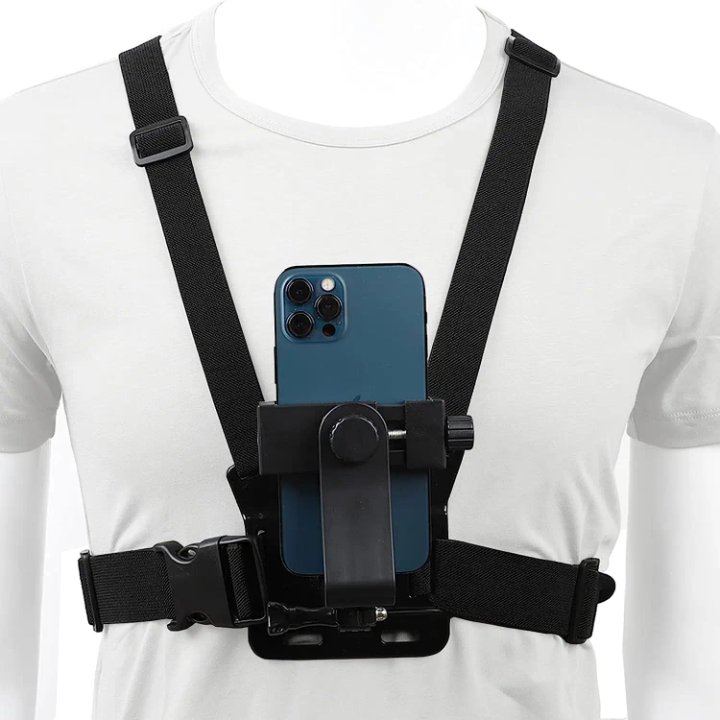 Phone Chest Mount Harness with Lanyard – Hands-Free POV Recording Strap – detail view – Circuit City