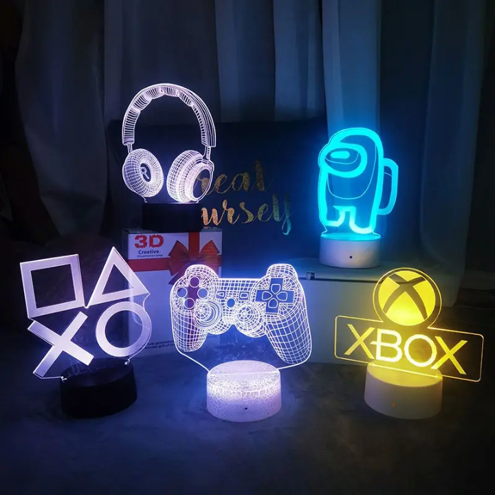Gaming 3D LED Night Light – Gamer Room Decor Lamp – front view – Circuit City