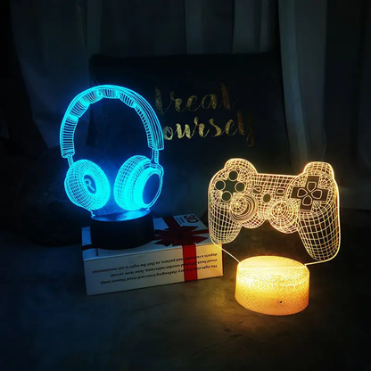 Gaming 3D LED Night Light – Gamer Room Decor Lamp – lifestyle view – Circuit City