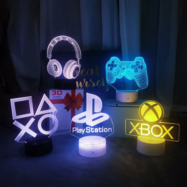 Gaming 3D LED Night Light – Gamer Room Decor Lamp – side view – Circuit City