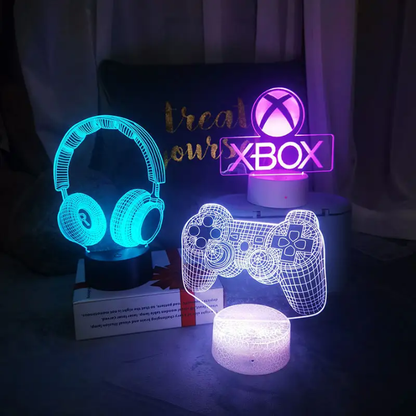 Gaming 3D LED Night Light – Gamer Room Decor Lamp – back view – Circuit City