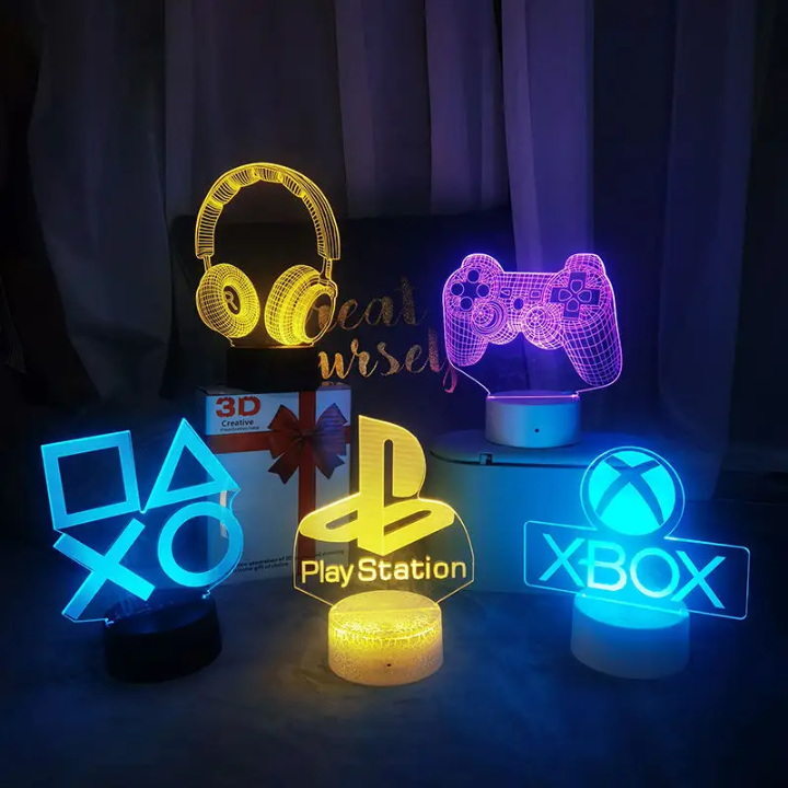 Gaming 3D LED Night Light – Gamer Room Decor Lamp – detail view – Circuit City