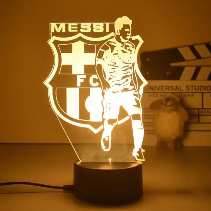 Football Legends 3D LED Night Light – Messi & Real Madrid Edition – front view – Circuit City