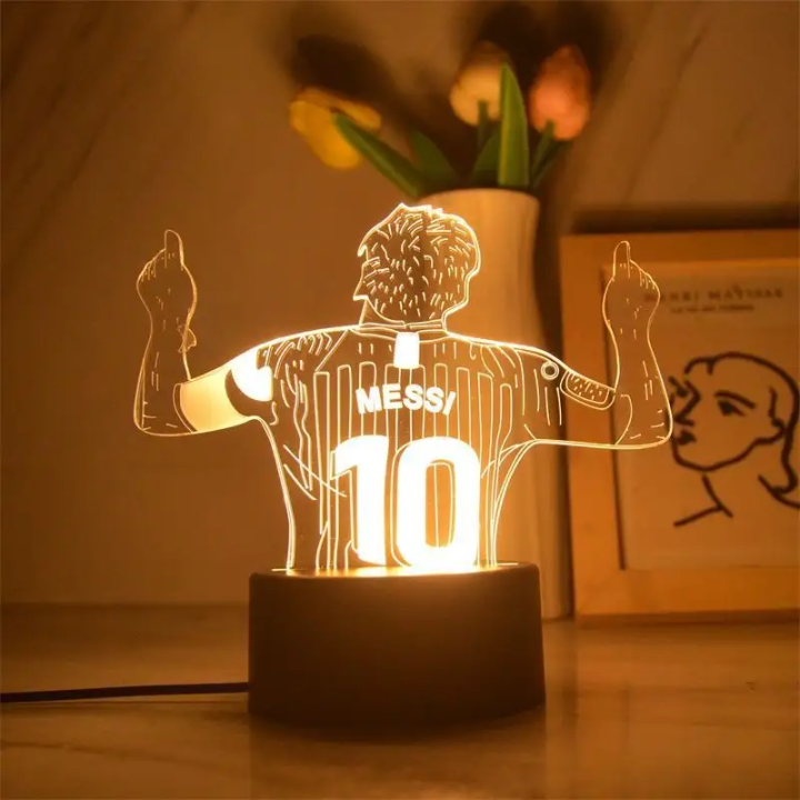 Football Legends 3D LED Night Light – Messi & Real Madrid Edition – lifestyle view – Circuit City