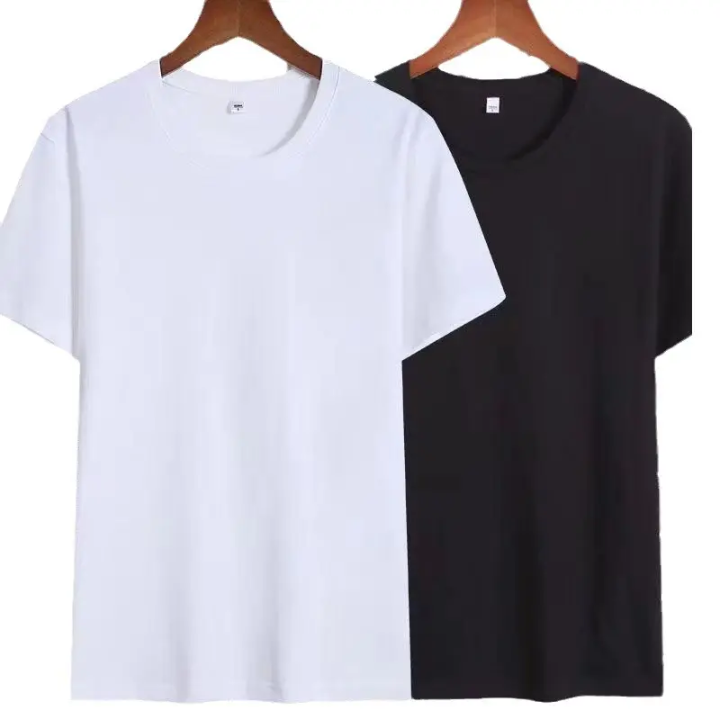Classic Comfort Crew Neck T-Shirt – White & Black – front view – Circuit City
