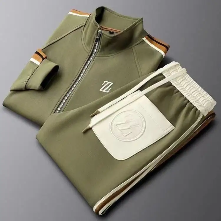 Premium Men's Zip-Up Tracksuit Set – Jacket & Joggers – lifestyle view – Circuit City