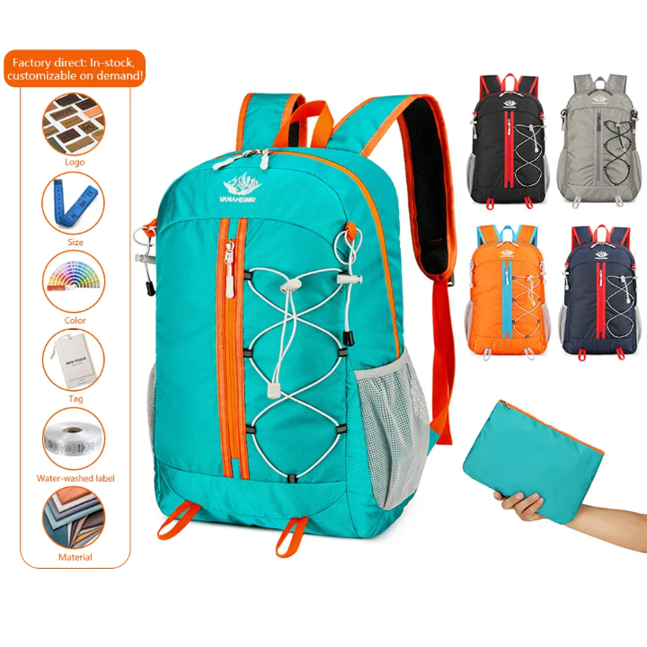 Foldable Hiking Backpack – Lightweight Packable Daypack for Outdoor Adventures – side view – Circuit City