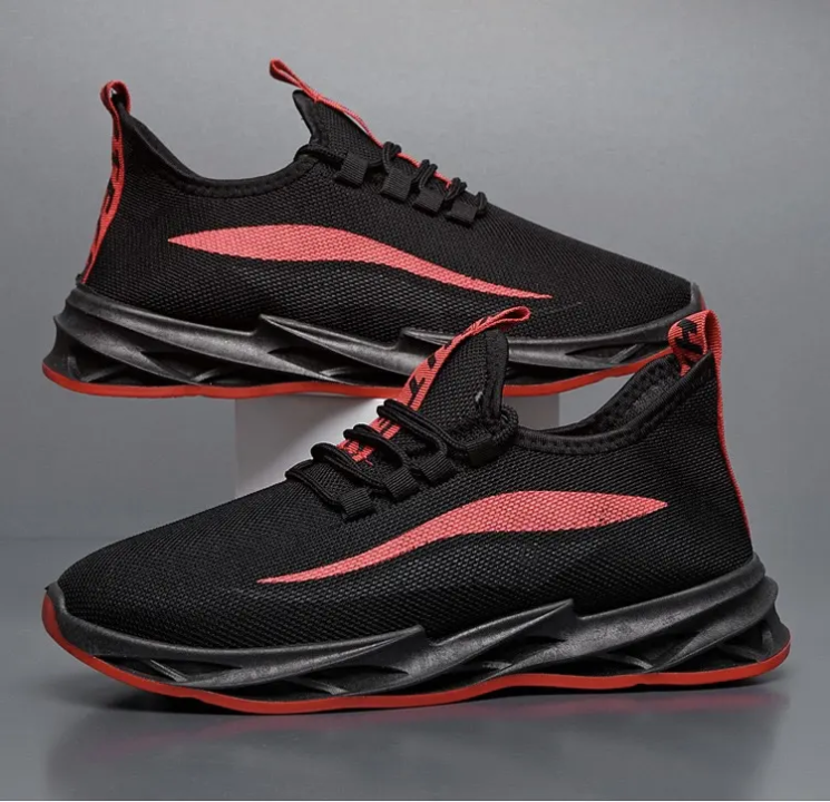 Men's Blade Runner Sport Sneakers – Black & Red – detail view – Circuit City