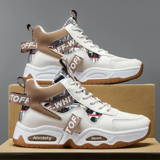 WHITOFF Sport High-Top Sneakers – Men's Street Style Athletic Shoes – front view – Circuit City