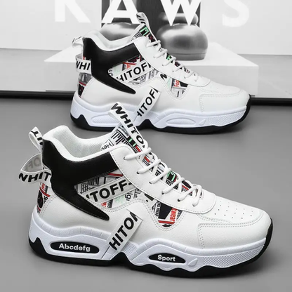 WHITOFF Sport High-Top Sneakers – Men's Street Style Athletic Shoes – back view – Circuit City