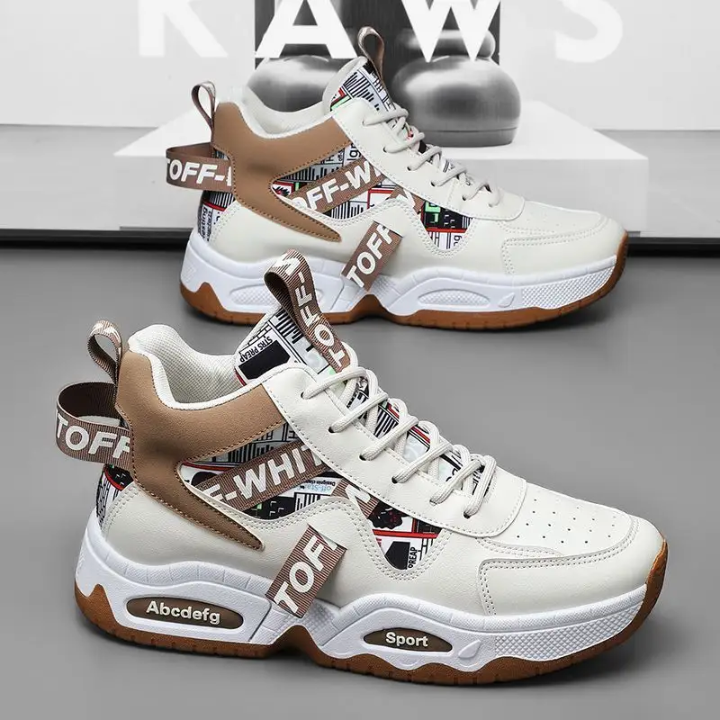 WHITOFF Sport High-Top Sneakers – Men's Street Style Athletic Shoes – detail view – Circuit City