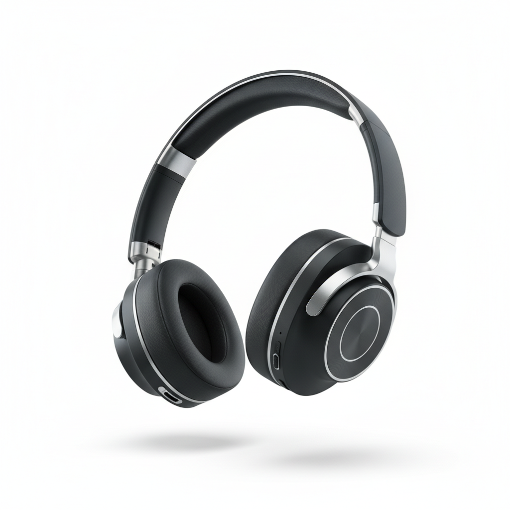 Premium wireless headphones engineered – lifestyle view – Circuit City